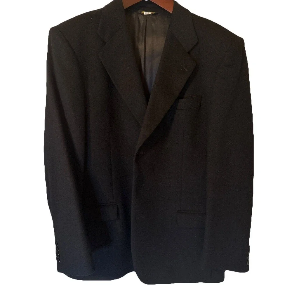VINTAGE Georgio Valentino Pure Cashmere Blazer Sport Coat Italy Black 42R/52R